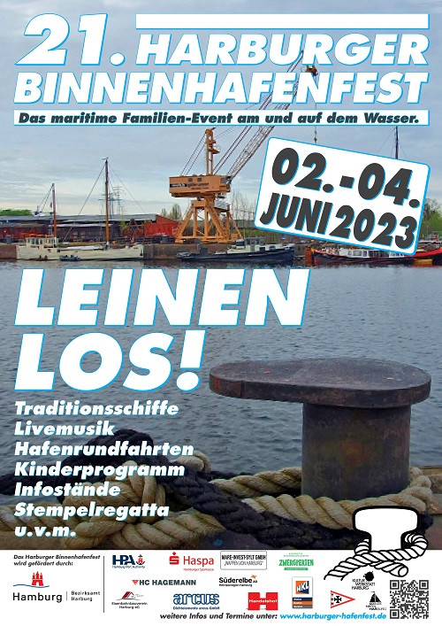 Entwurf Plakat DIN A1 Binnenhafenfest2023 500 21. Harburger Binnenhafenfest   Leinen Los 2023
